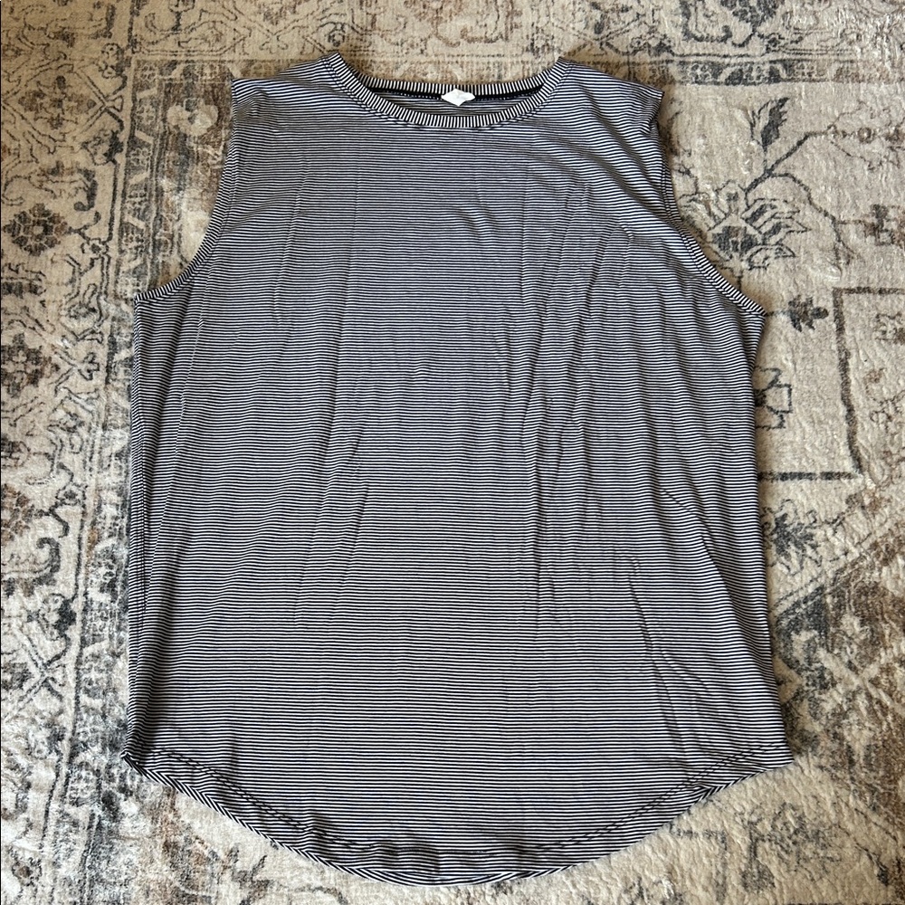 lululemon athletica Black & White Striped Sleeveless Tank